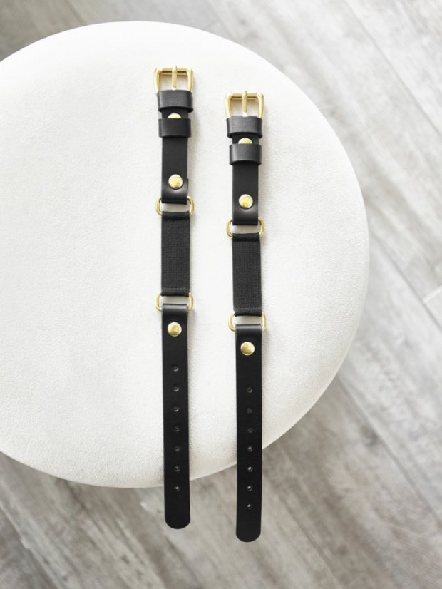 Sleeve Garters | Black With Gold Hardware