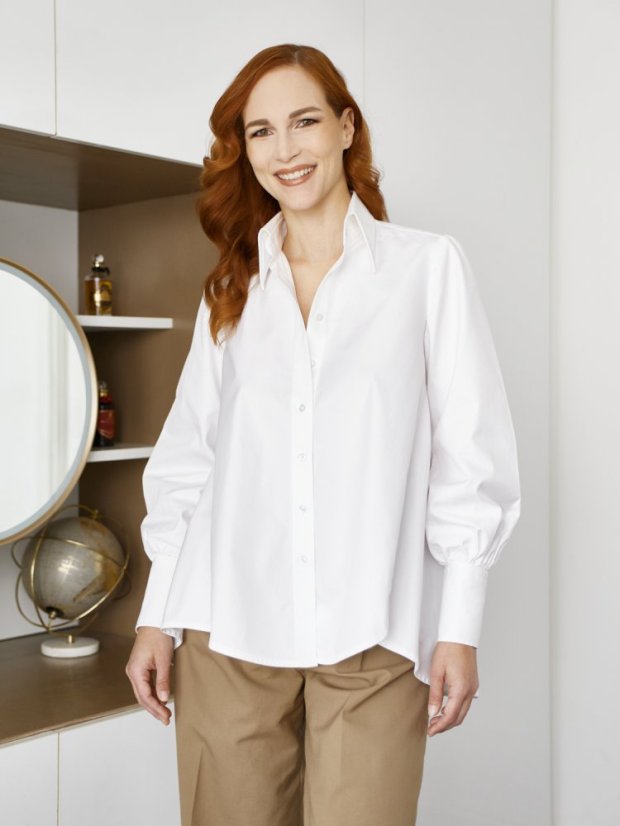 Peplum blúzka | Biela - Veľkosť: 36