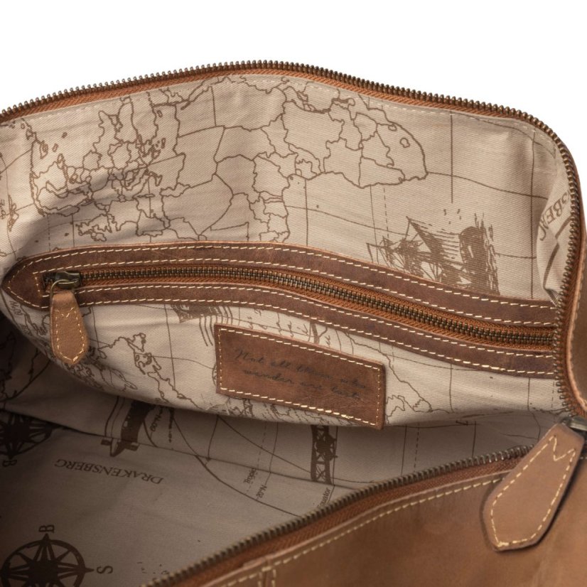 Veľká celokožená víkendovka DAVID | 60 - 80 l | Havana hnedá