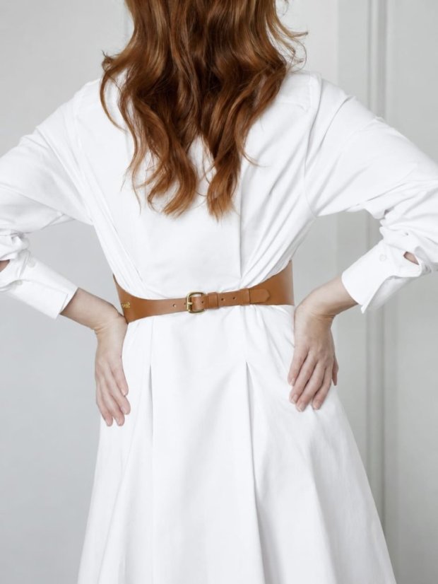 Corset Belt AURA | Brown With Gold Hardware - Size: XS