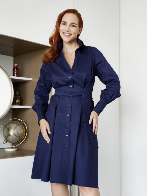 Košeľové šaty | Kráľovská modrá - Veľkosť: M