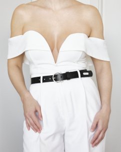 Opasok EPONA | Čierny so striebornou prackou