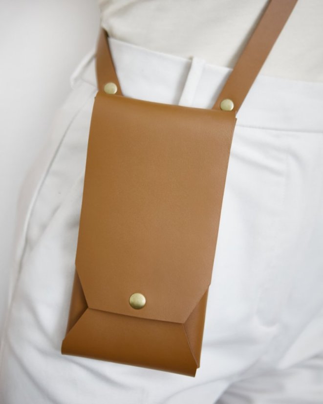 Set | Taštička na mobil s crossbody popruhom | Hnedá
