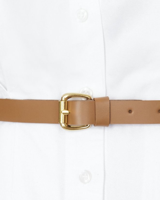 Tenký opasok NECESSITAS | Hnedý - Veľkosť: L | XL