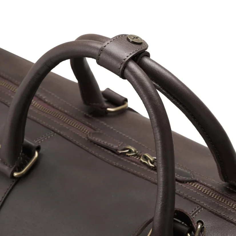 Celokožená príručná taška JAMES | 30 l | Kávová