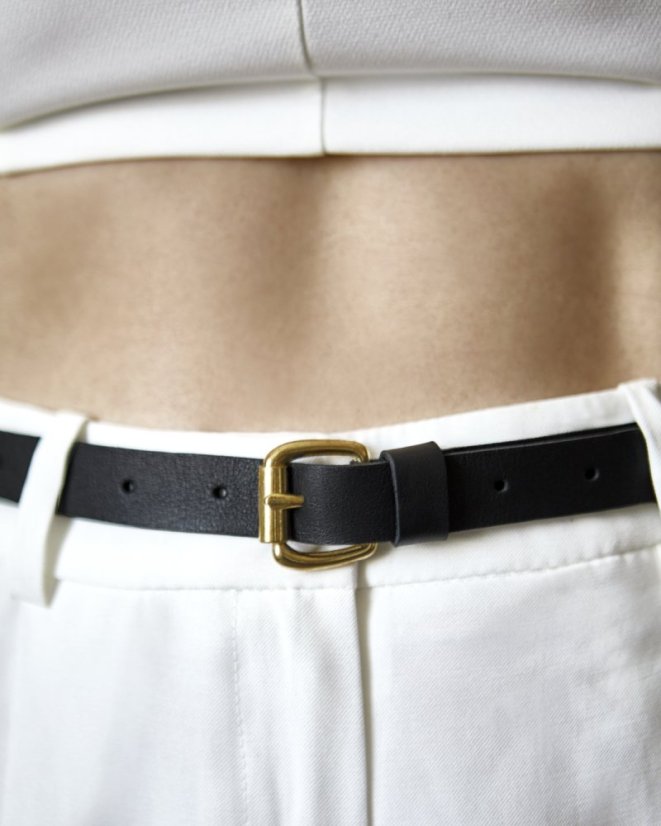 Belt NECESSITAS | Black With Gold Buckles - Size: S | M