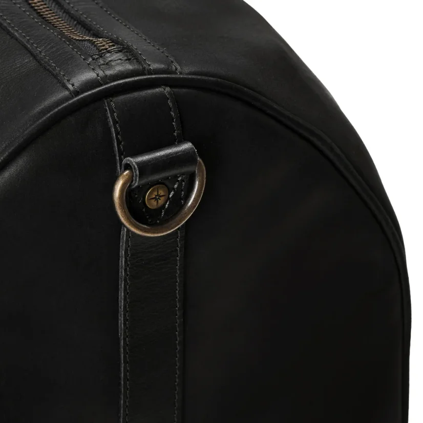 Celokožená príručná taška JAMES | 30 l | Čierna