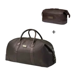 Set | Weekender DAVID & Dopp Kit RUBY | Coffee Brown