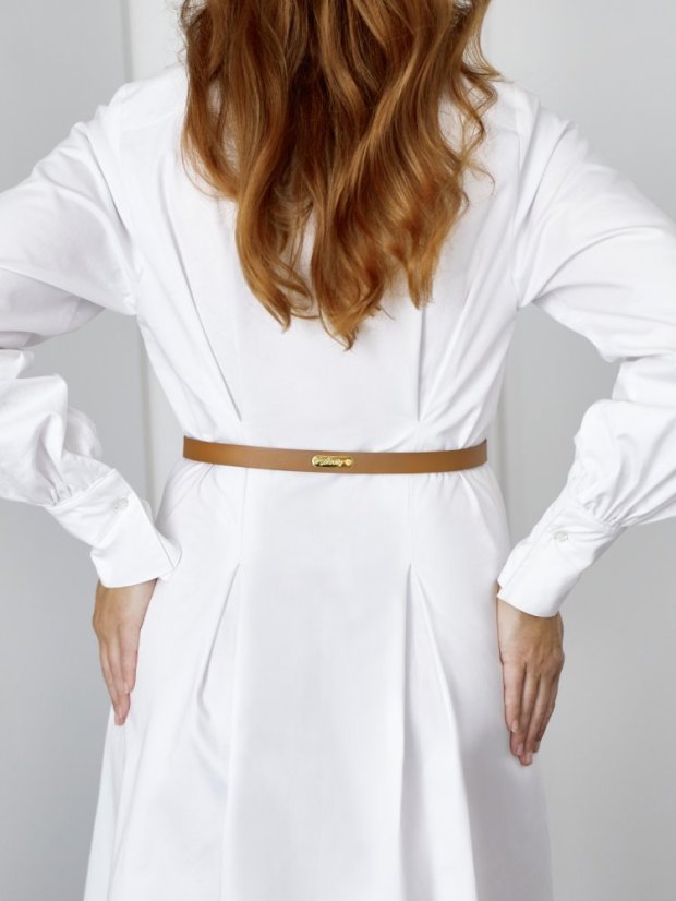 Dvojprackový opasok FELICITAS | Hnedý - Veľkosť: L | XL