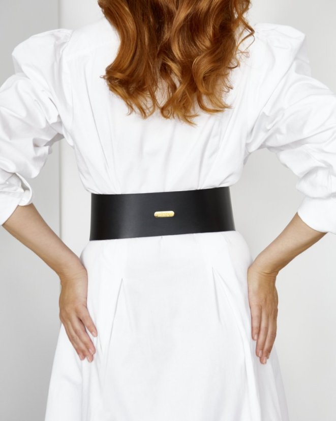 Corset Belt AURORA | Black With Gold Hardware - Size: Waist circumference 83 - 87 cm (33 - 34")