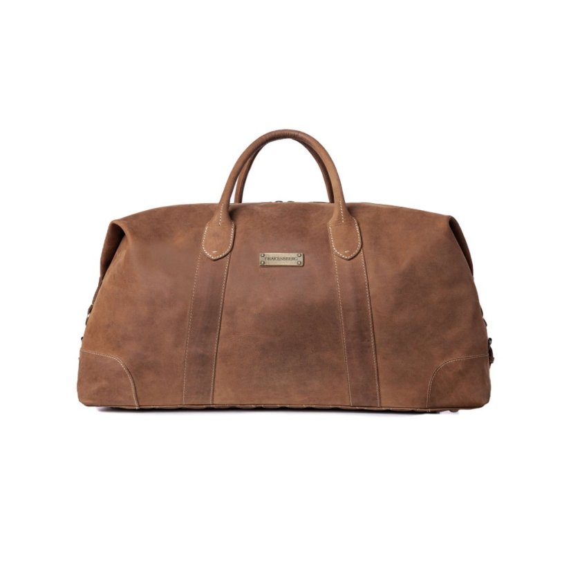 Veľká celokožená víkendovka DAVID | 60 - 80 l | Havana hnedá