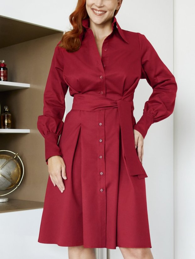 Shirt Dress | Burgundy