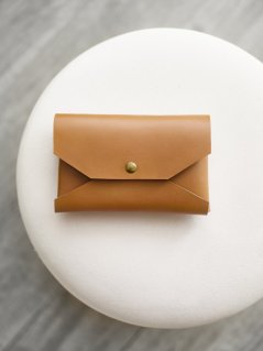 Wide Phone Pouch | Brown With Brass Hardware