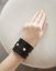 Bracelet With Rivets | Black With Gold Hardware