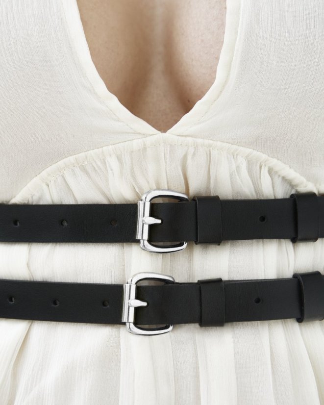 Harness ATHENA | Black With Silver Buckles