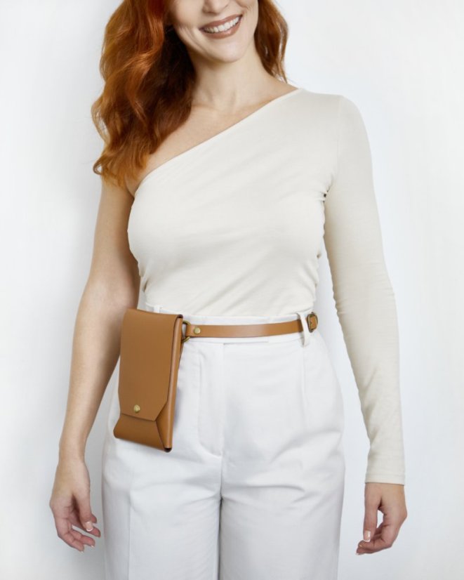 Set | Taštička na mobil s crossbody popruhom | Hnedá