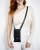 Set | Phone Pouch With Crossbody Strap | Black With Silver Hardware