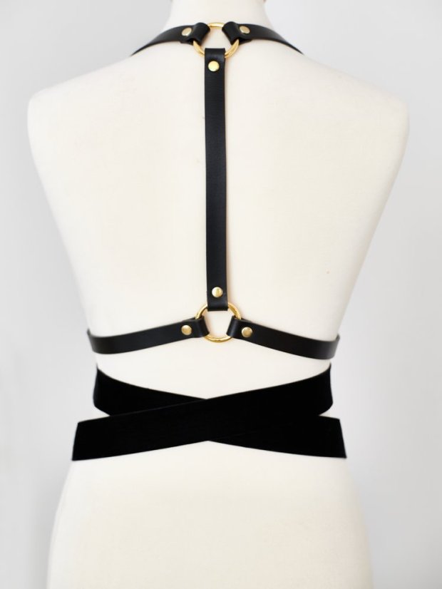 Zrzáky so zamatovou stuhou DIANA | Čierne so zlatým kovaním