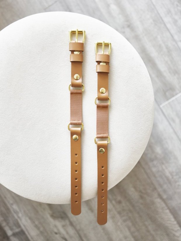Sleeve Garters | Brown with gold hardware