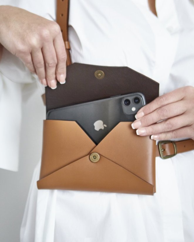 Set | Zavinovacie Zrzáky ARTEMIS s taštičkou na mobil | Hnedé