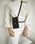 Dvojitá taštička s crossbody popruhom | Čierna - Kovanie: Zlaté
