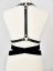 Harness With Velvet Ribbon DIANA | Black With Silver Hardware