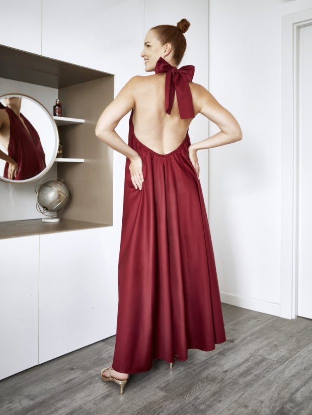 Summer Dress | Burgundy - Dress Length: Kratšie (pre postavy do výšky 167 cm)