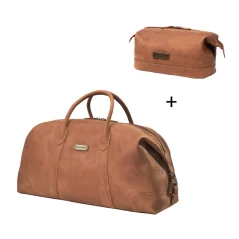 Set | Weekender DAVID & Dopp Kit RUBY | Cognac