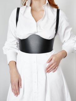 Korzetový opasok AELLA | Čierny so zlatým kovaním