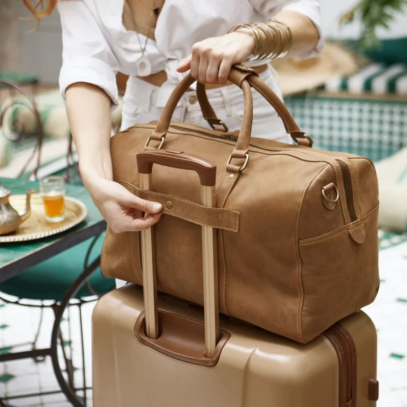 Celokožená príručná taška MITCH | 25 l | Havana hnedá