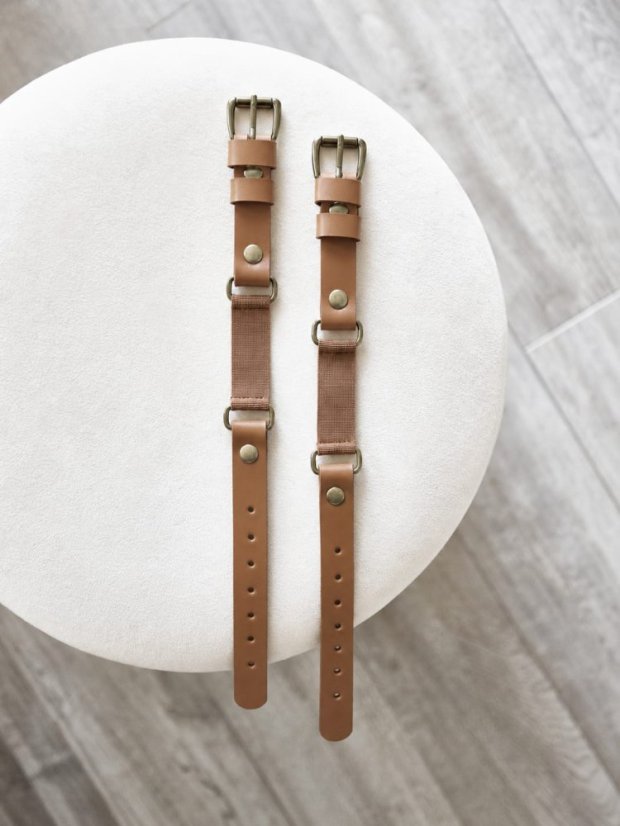 Sleeve Garters | Brown with antique brass hardware